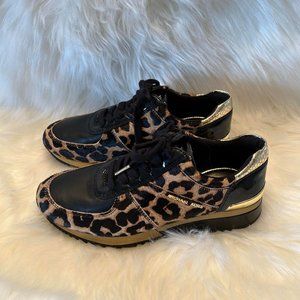 Like NEW - Michael Kors Allie Wrap Trainer – Black Leopard Size 7